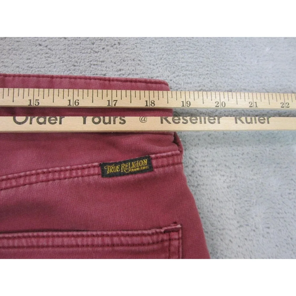 True Religion Pants Mens 34x32 Red Runner Relaxed Twill Joggers Rib Cuff Casual